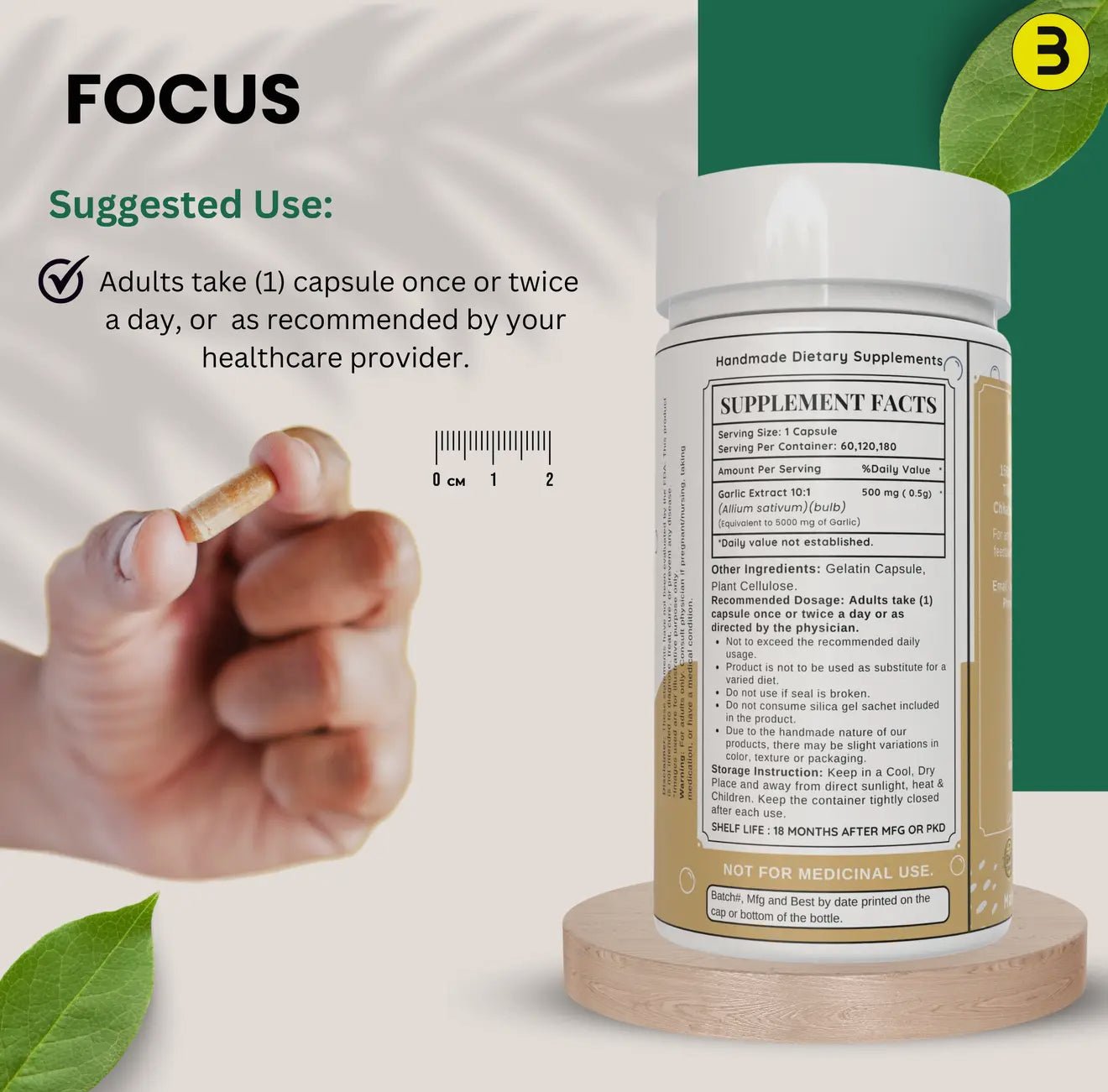Bloofah Garlic Extract Capsules – 500mg Herbal Defense (60/120/180 Count) - Beyond The Veils