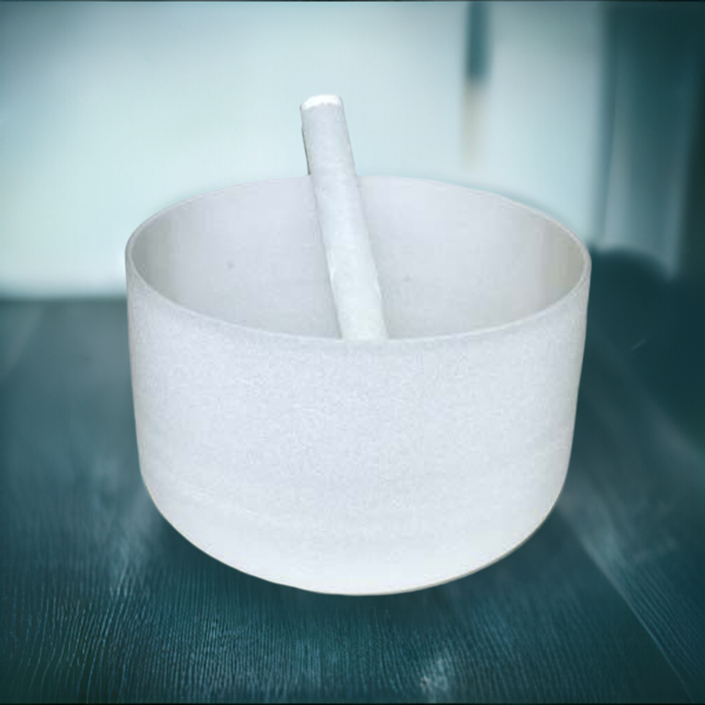 10" Off White Crystal Singing Bowl