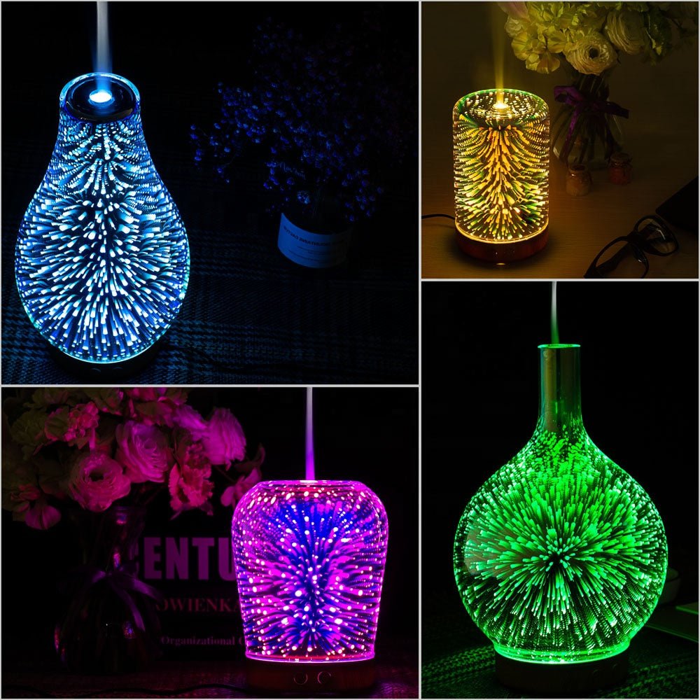 Firework 3D Glass Aromatherapy Ultrasonic Oil Diffuser, Humidifier - Beyond The Veils