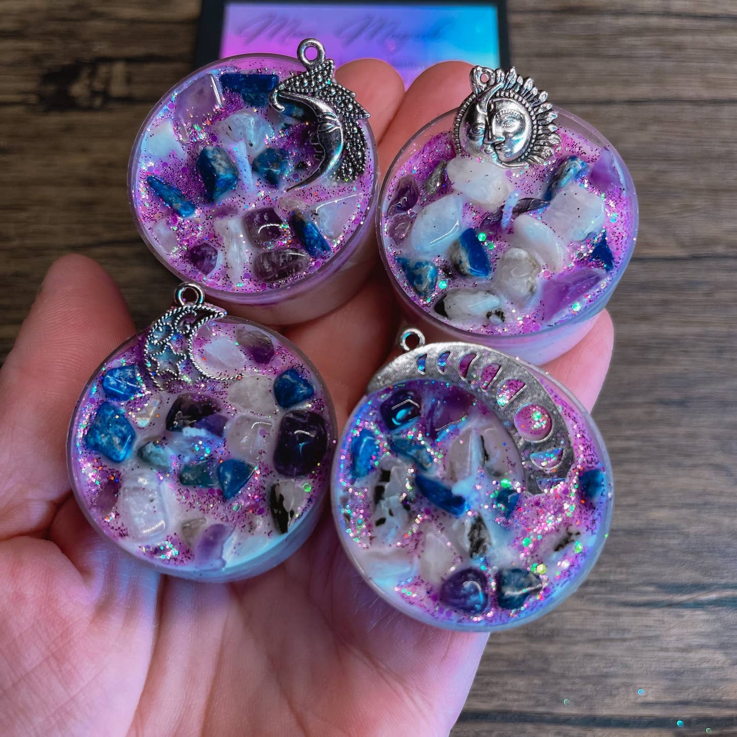 Moon Magick Tealight Crystal Candles, Ritual Candles - Beyond The Veils