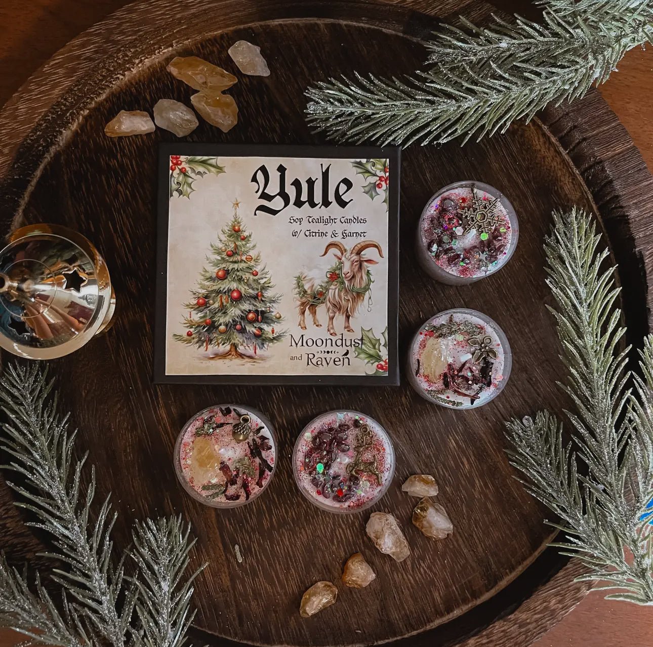 Yule Tealight Crystal Candles, Yuletide, Winter Solstice - Beyond The Veils