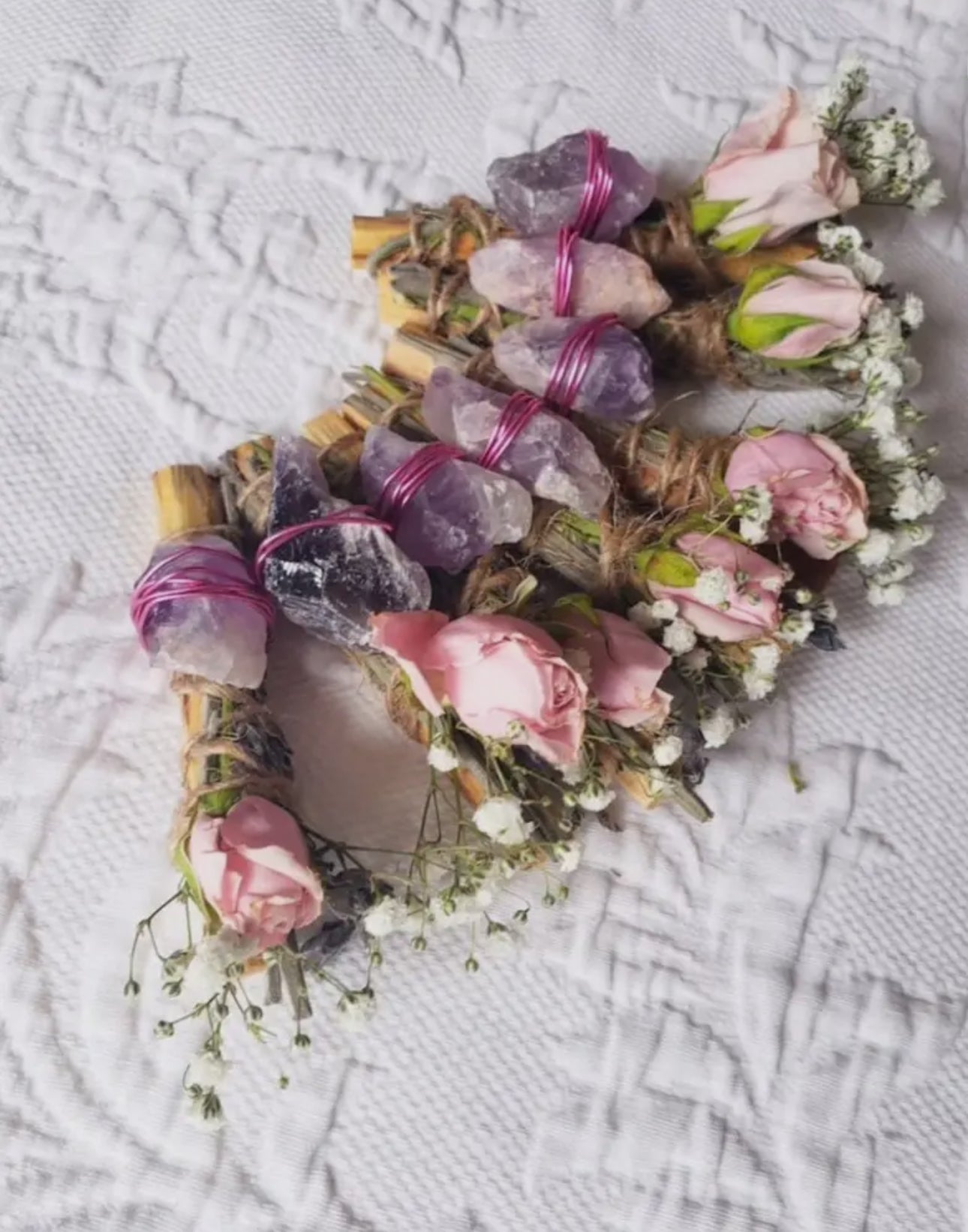 Amethyst, Lavender, Rose & Palo Santo Smudge Bundle - Beyond The Veils