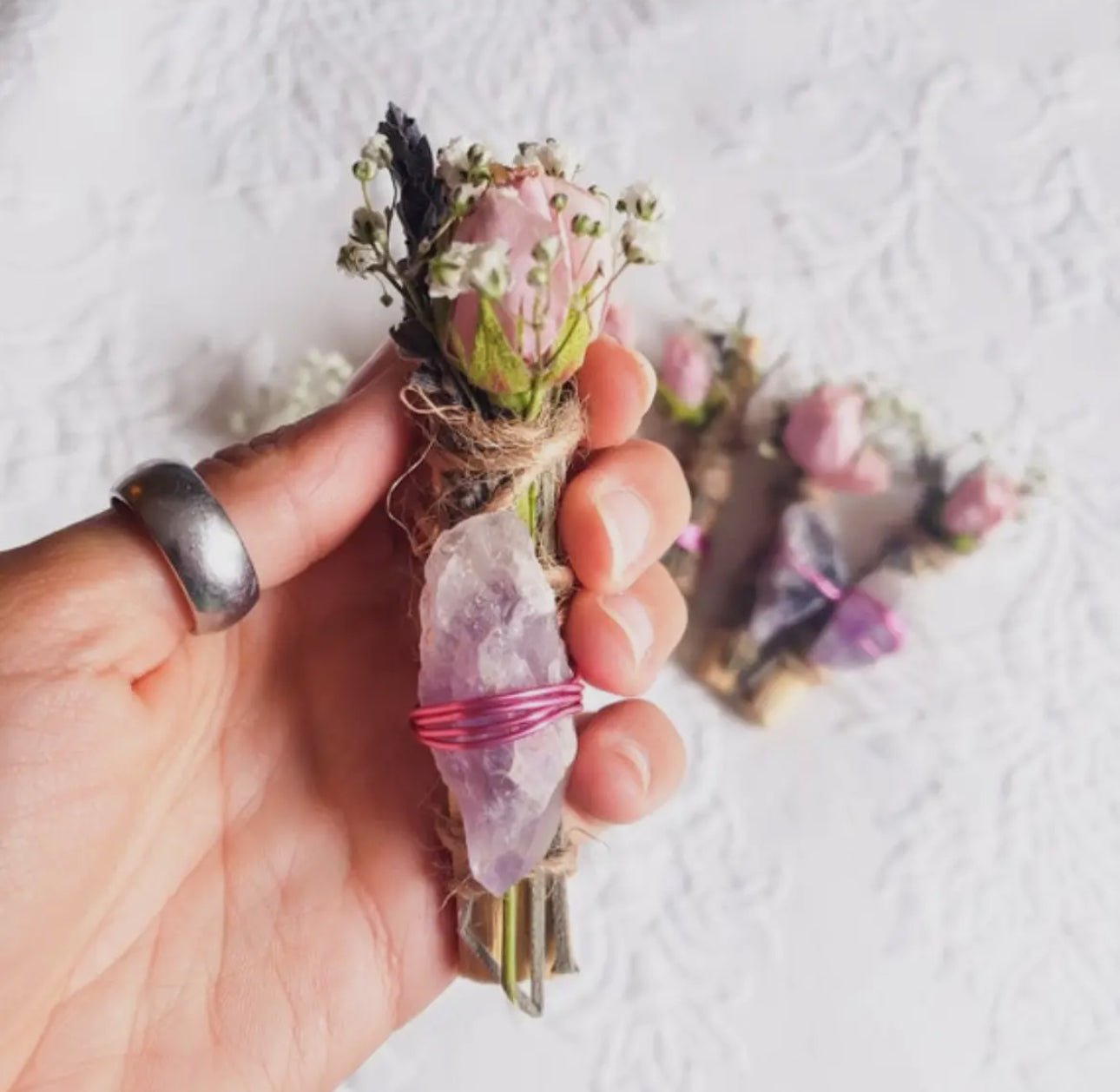 Amethyst, Lavender, Rose & Palo Santo Smudge Bundle - Beyond The Veils