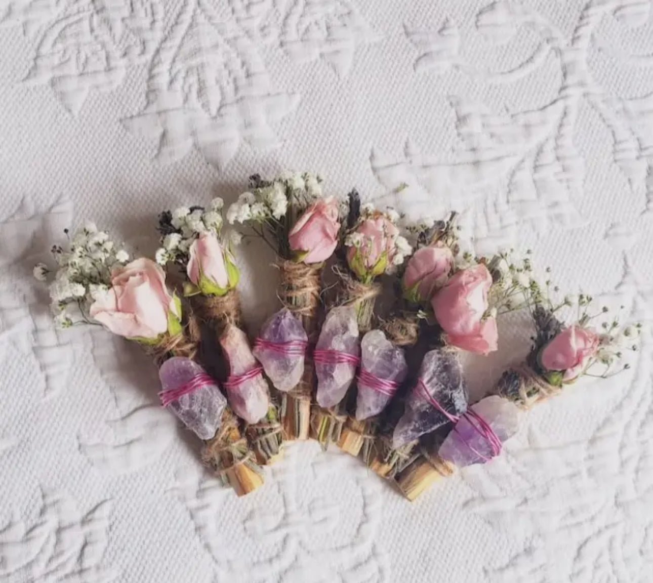 Amethyst, Lavender, Rose & Palo Santo Smudge Bundle - Beyond The Veils