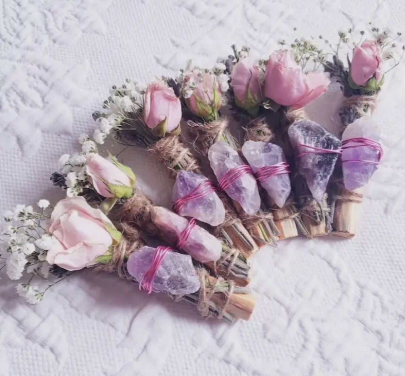 Amethyst, Lavender, Rose & Palo Santo Smudge Bundle - Beyond The Veils