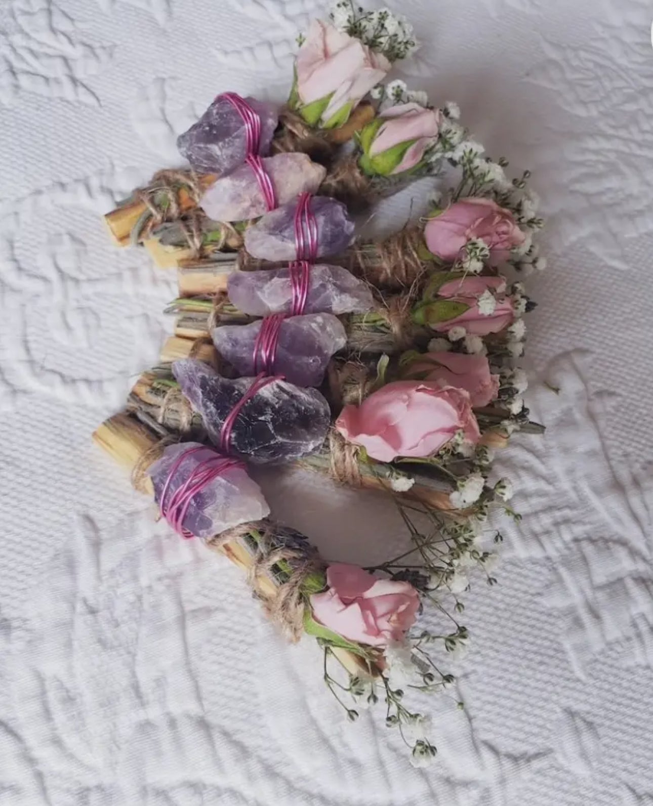 Amethyst, Lavender, Rose & Palo Santo Smudge Bundle - Beyond The Veils