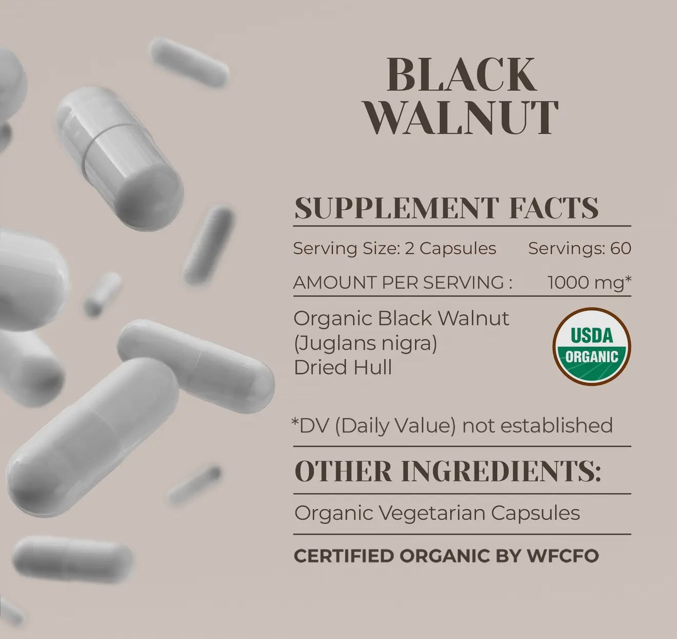 Black Walnut Capsules – Organic Herbal Detox Support (60 or 120 Capsules) - Beyond The Veils