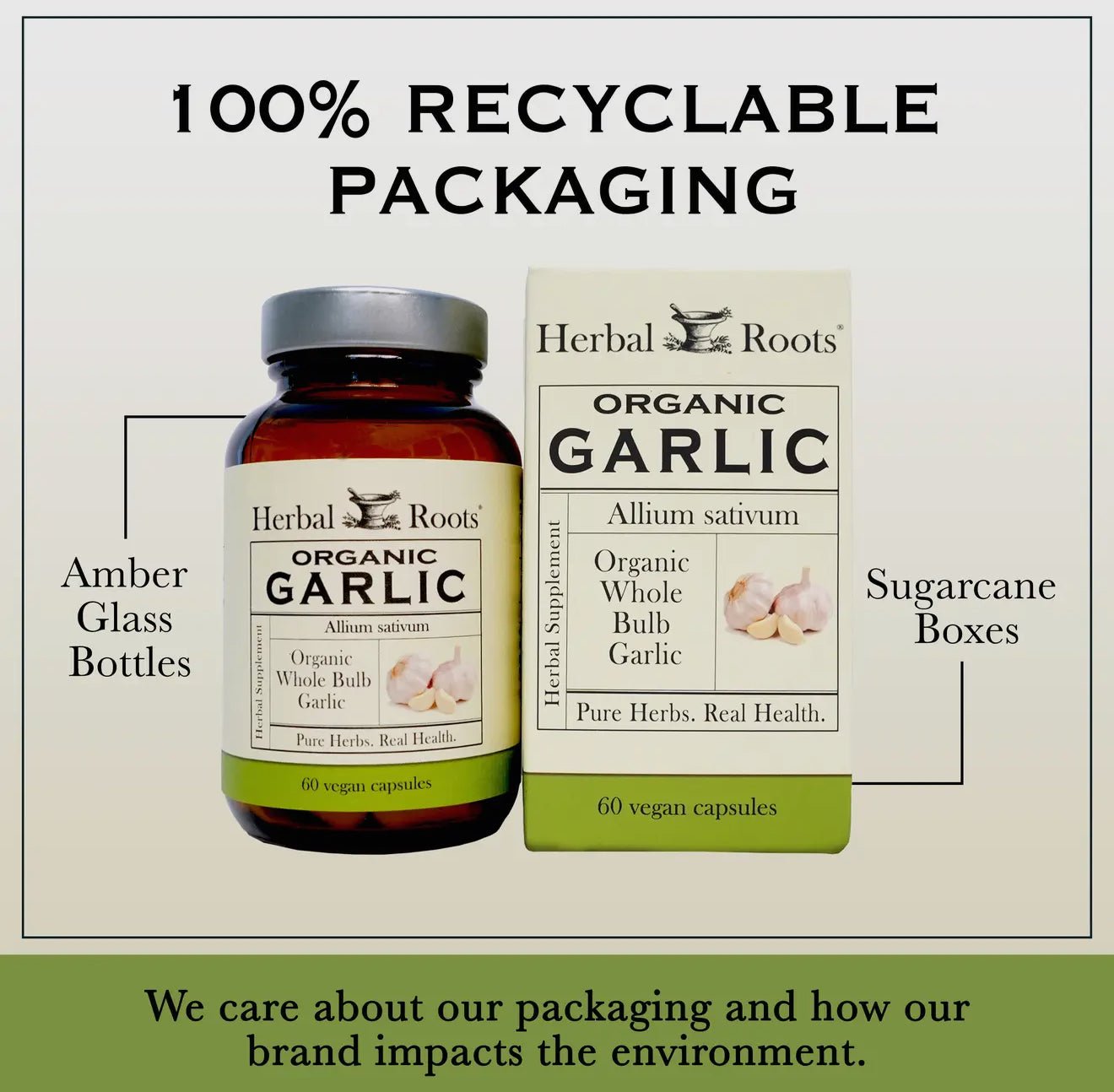 Herbal Roots Organic Whole Bulb Garlic Capsules - Beyond The Veils