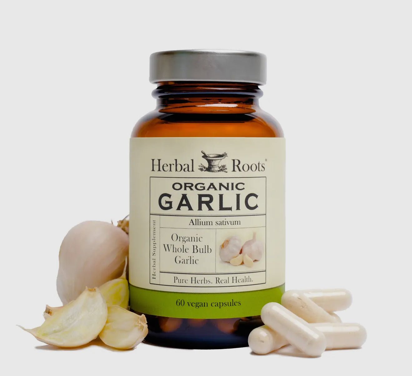 Herbal Roots Organic Whole Bulb Garlic Capsules - Beyond The Veils