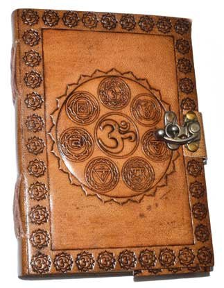 5" x 7" 7 Chakra Embossed leather w/ latch - Beyond The Veils