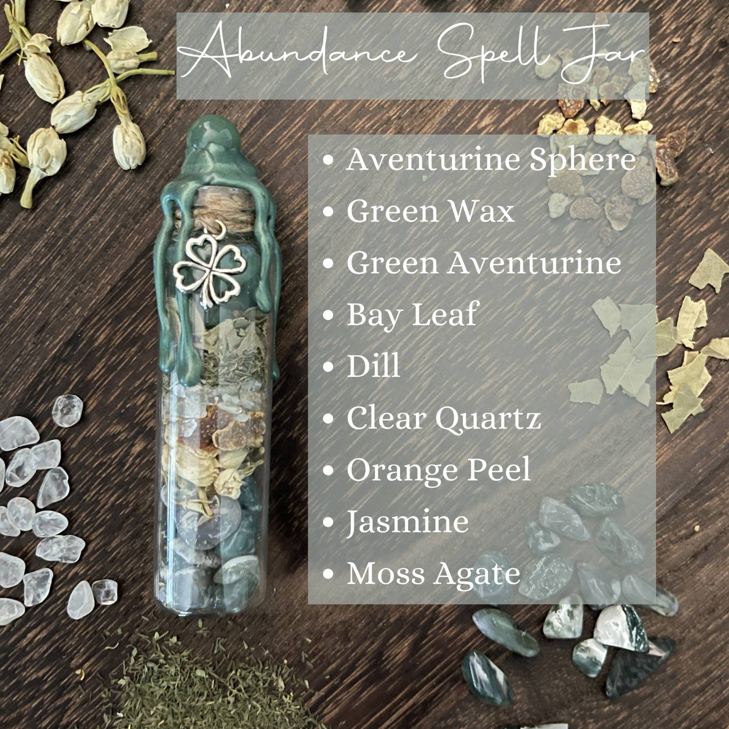 Abundance Spell Jar, Intention Jar, Witch's Spell Bottle - Beyond The Veils
