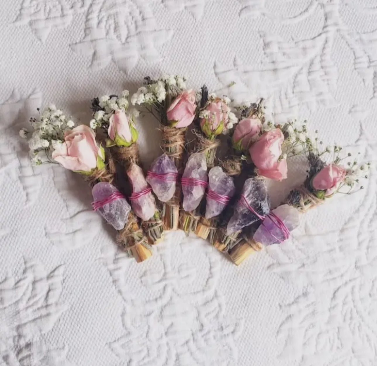 Amethyst, Lavender, Rose and Palo Santo Smudge Stick - Beyond The Veils