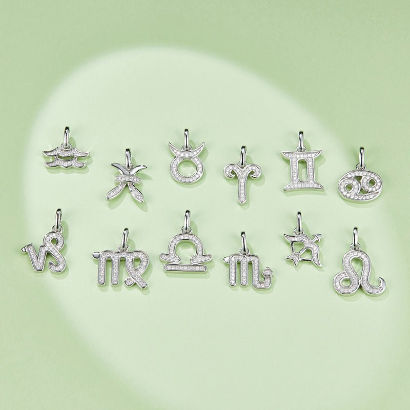 Astrological Signs Silver Diamond Necklace - Beyond The Veils