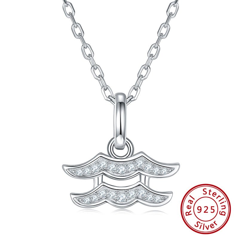 Astrological Signs Silver Diamond Necklace - Beyond The Veils