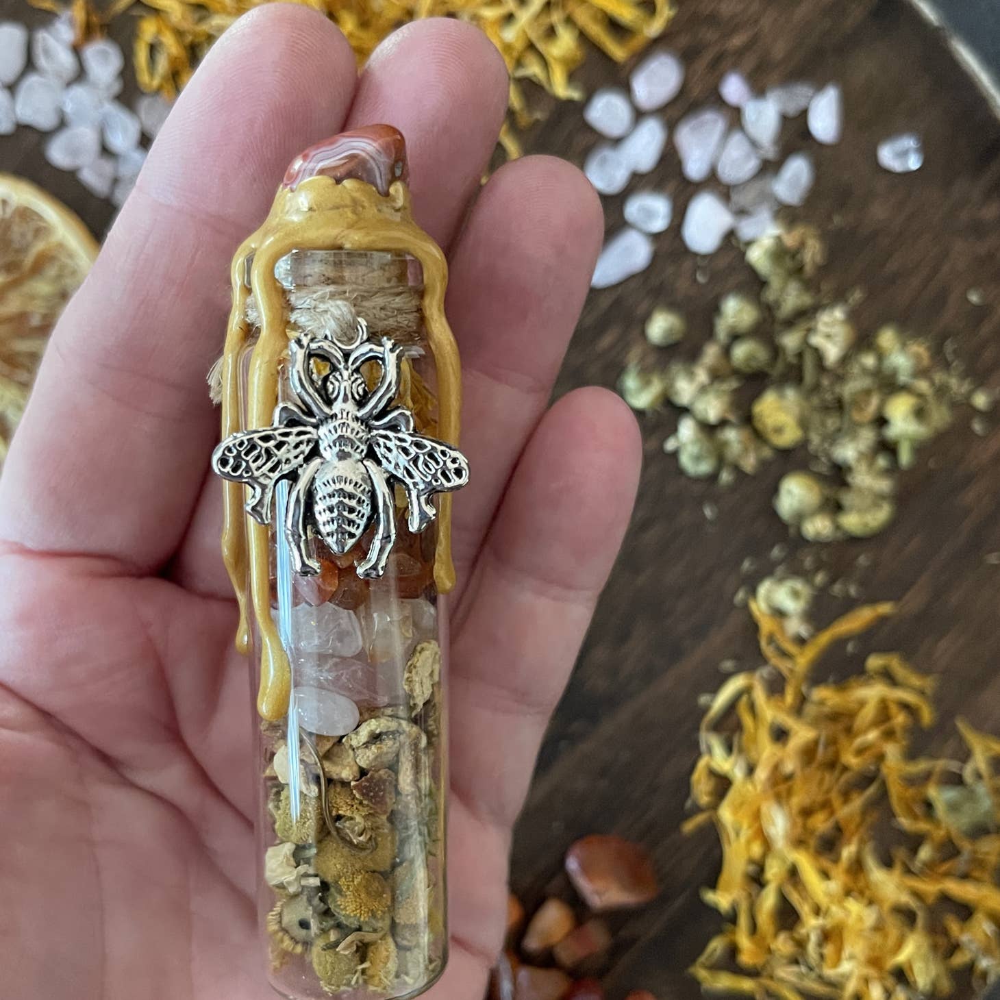Bee Happy Spell Jar, Intention Jar, Witch's Spell Bottle - Beyond The Veils