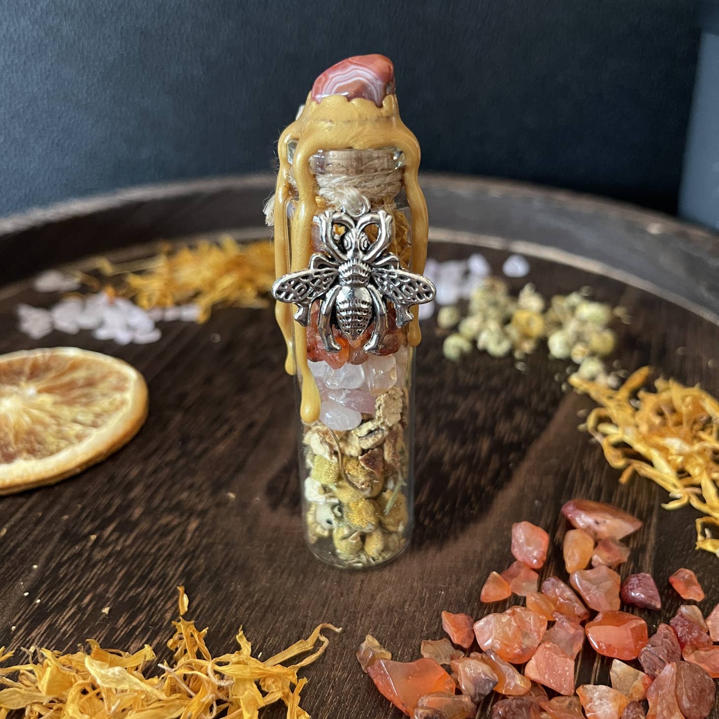 Bee Happy Spell Jar, Intention Jar, Witch's Spell Bottle - Beyond The Veils