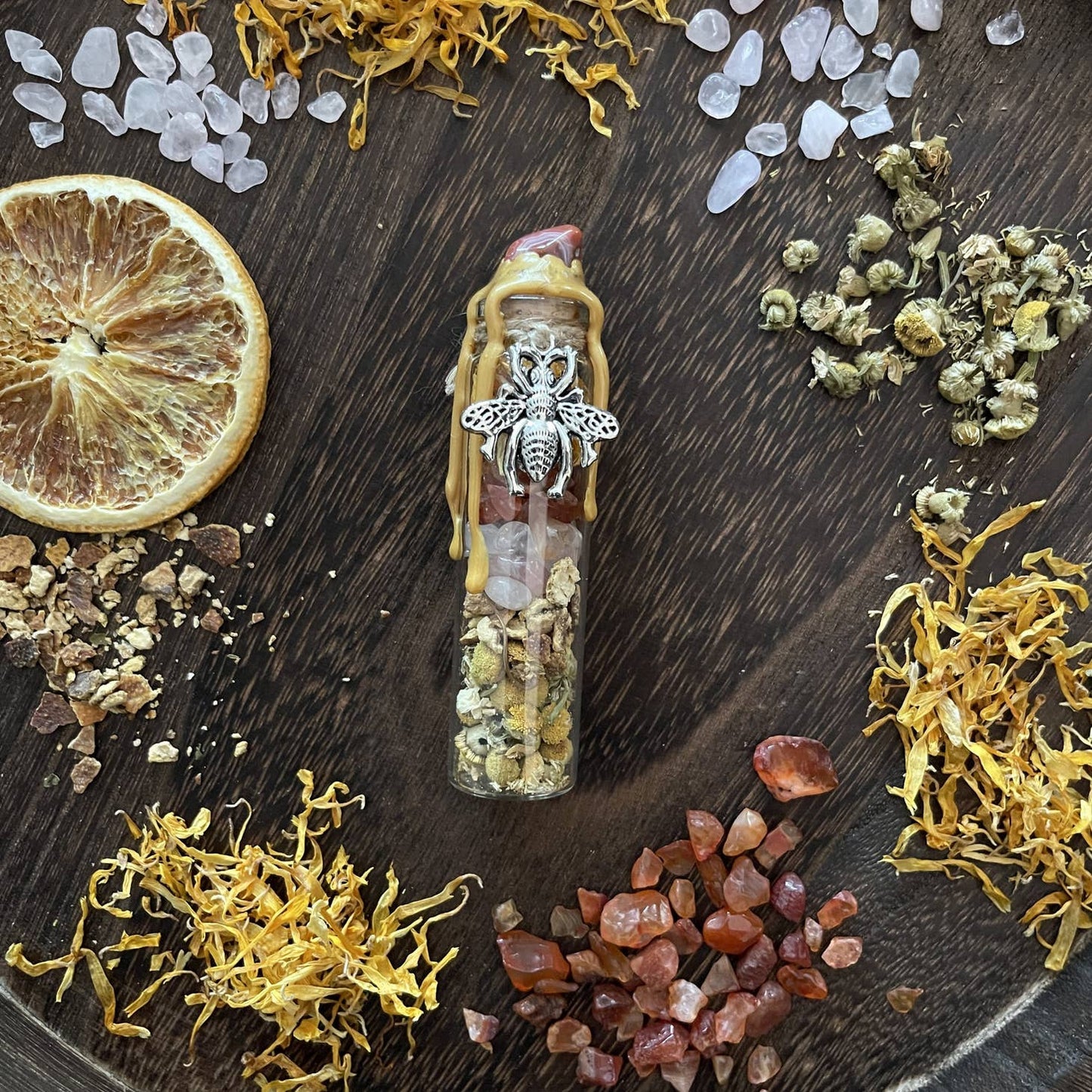 Bee Happy Spell Jar, Intention Jar, Witch's Spell Bottle - Beyond The Veils