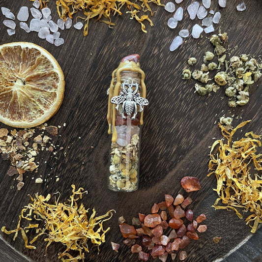 Bee Happy Spell Jar, Intention Jar, Witch's Spell Bottle - Beyond The Veils