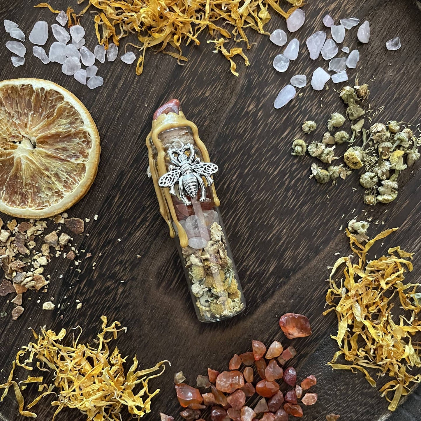 Bee Happy Spell Jar, Intention Jar, Witch's Spell Bottle - Beyond The Veils
