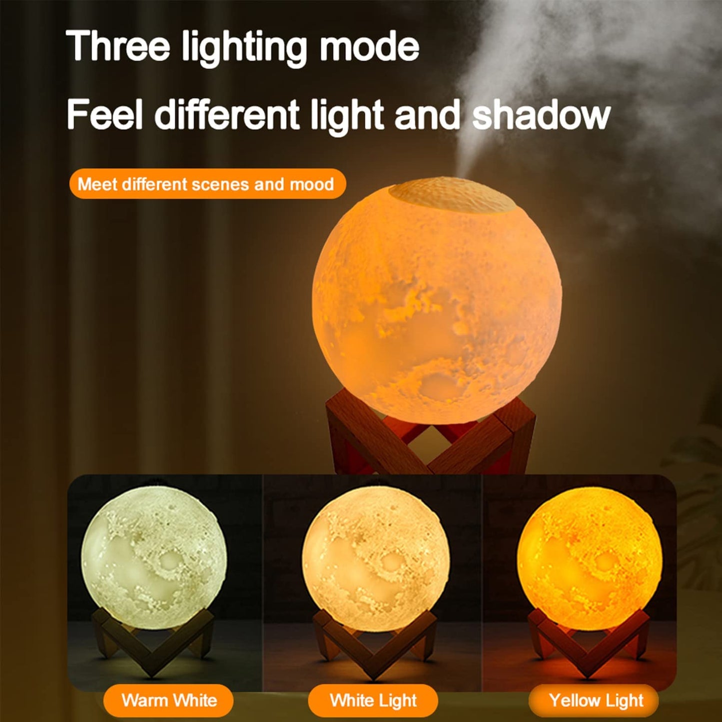 Cool Mist Humidifiers Aroma Oil Diffuser Mini 3D Moon Lamp - Beyond The Veils