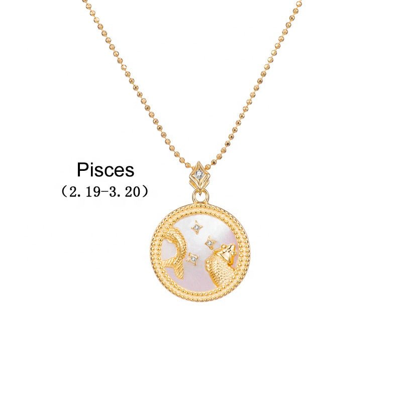 Crystal Shell Zodiac Sign Pendant - Beyond The Veils