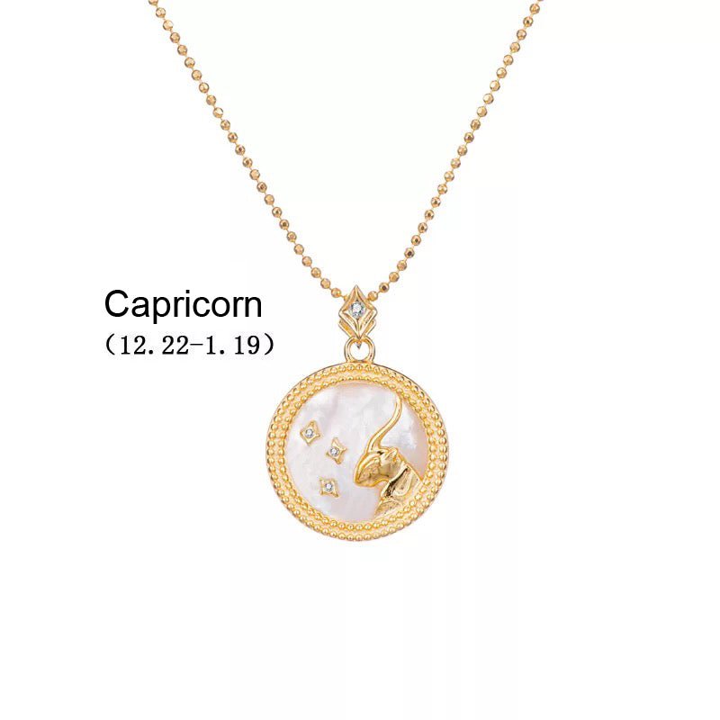 Crystal Shell Zodiac Sign Pendant - Beyond The Veils