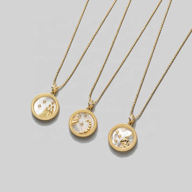 Crystal Shell Zodiac Sign Pendant - Beyond The Veils