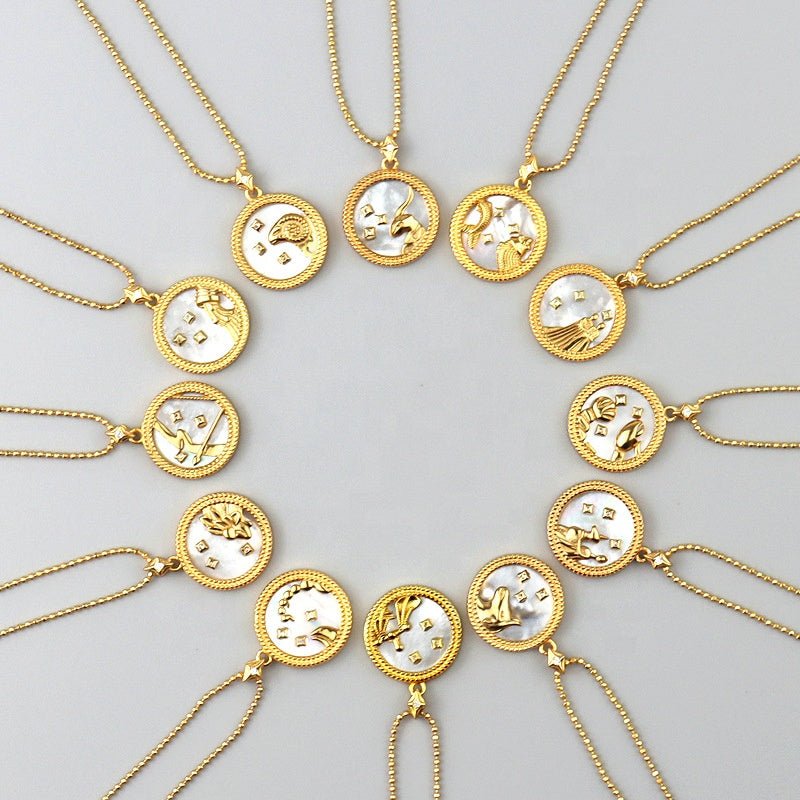 Crystal Shell Zodiac Sign Pendant - Beyond The Veils