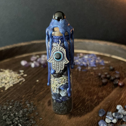 Evil Eye Protection Spell Jar, Nazar Spell Bottle - Beyond The Veils
