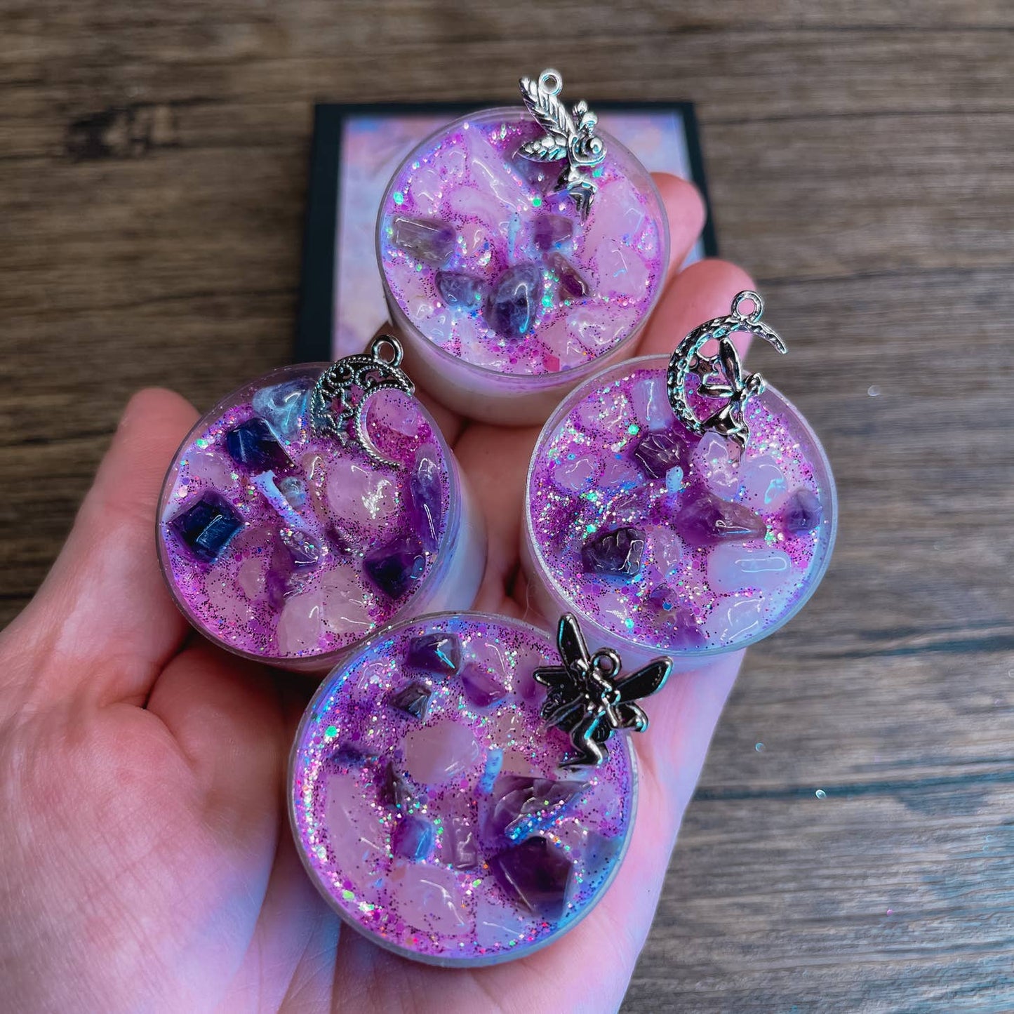 Faerie Dust Tealight Crystal Candles, Ritual Candles - Beyond The Veils