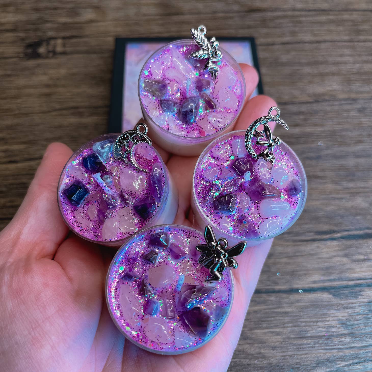 Faerie Dust Tealight Crystal Candles, Ritual Candles - Beyond The Veils