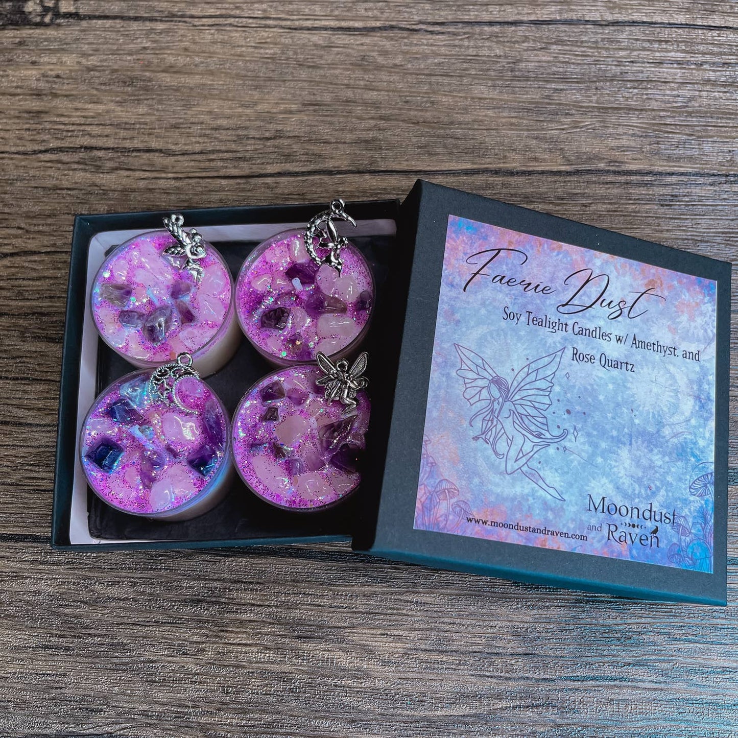 Faerie Dust Tealight Crystal Candles, Ritual Candles - Beyond The Veils