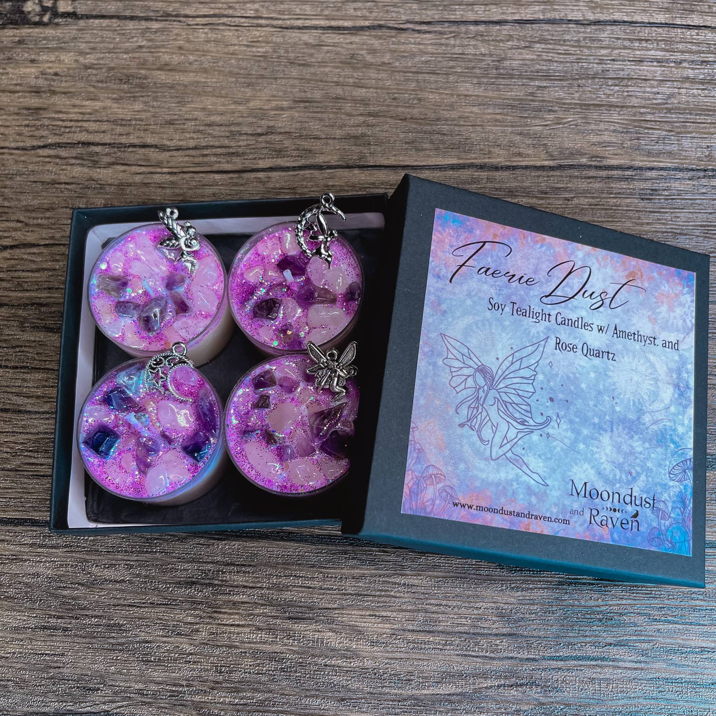 Faerie Dust Tealight Crystal Candles, Ritual Candles - Beyond The Veils