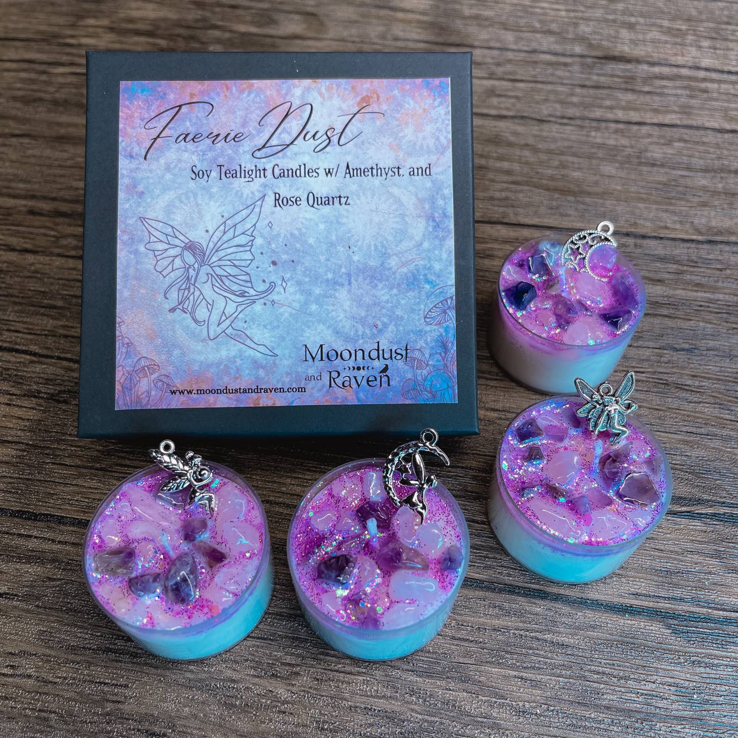 Faerie Dust Tealight Crystal Candles, Ritual Candles - Beyond The Veils