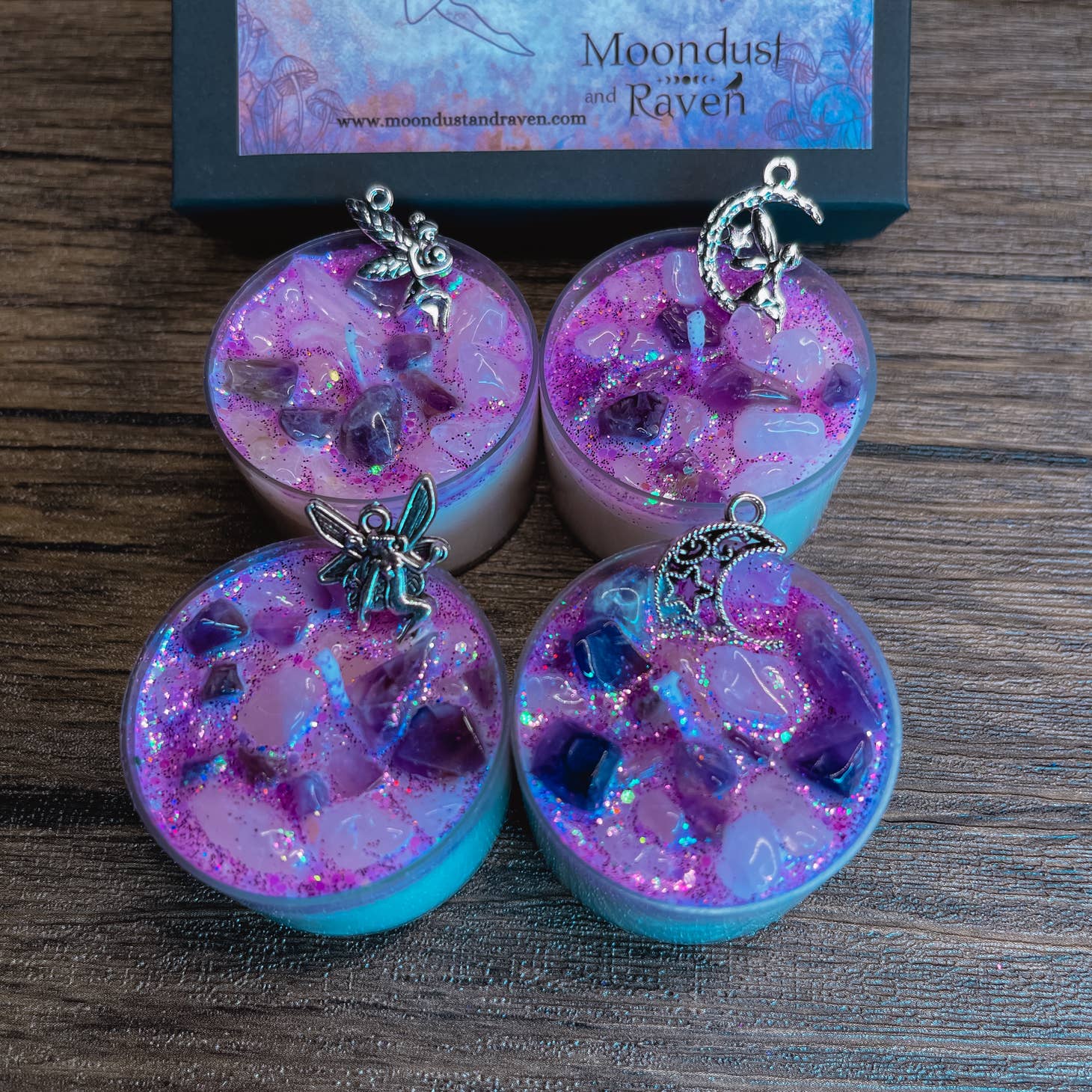 Faerie Dust Tealight Crystal Candles, Ritual Candles - Beyond The Veils