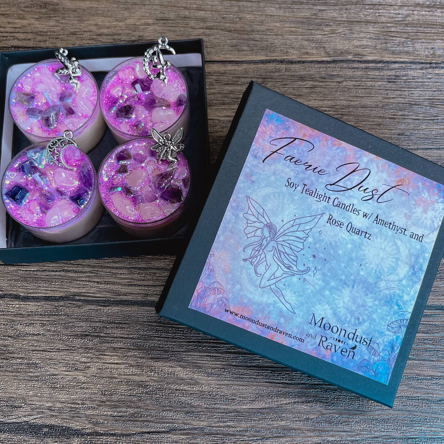 Faerie Dust Tealight Crystal Candles, Ritual Candles - Beyond The Veils