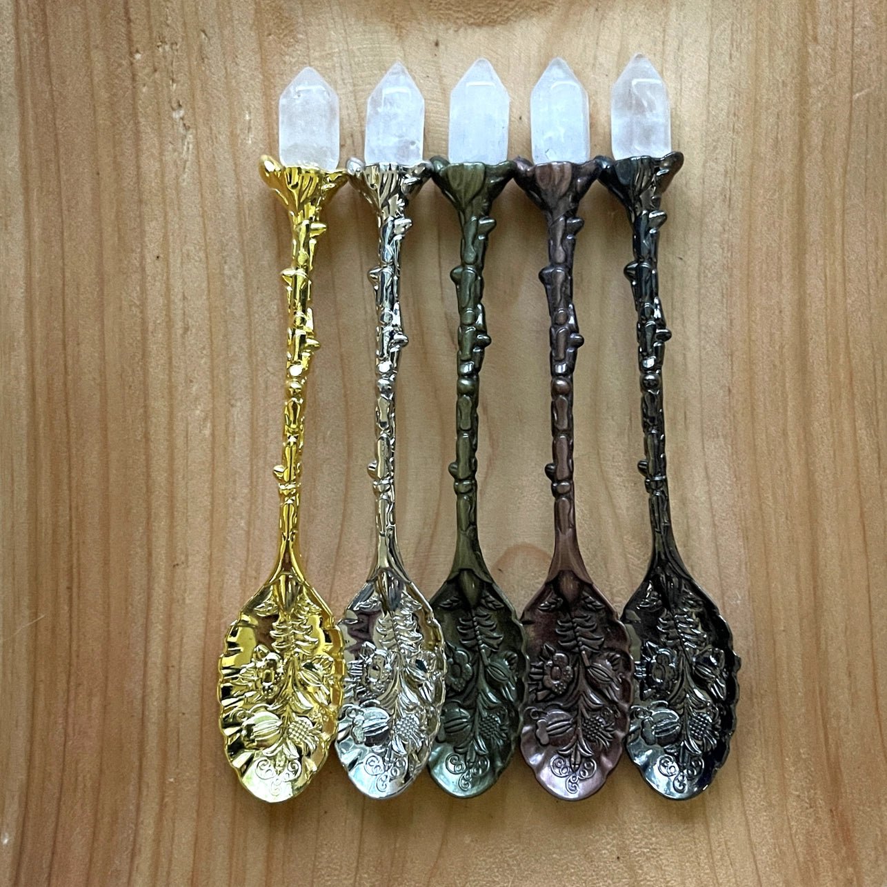 Quartz Crystal Herb Spoon, Witchcraft Apothecary Supplies - Beyond The Veils