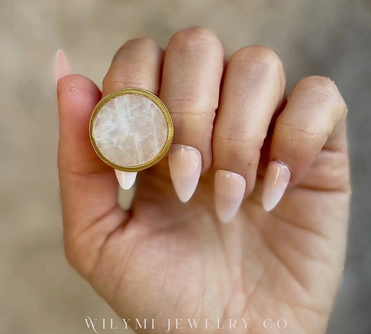 Soft Moonstone Ring | Flash Blue | 24k Gold Filled - Beyond The Veils