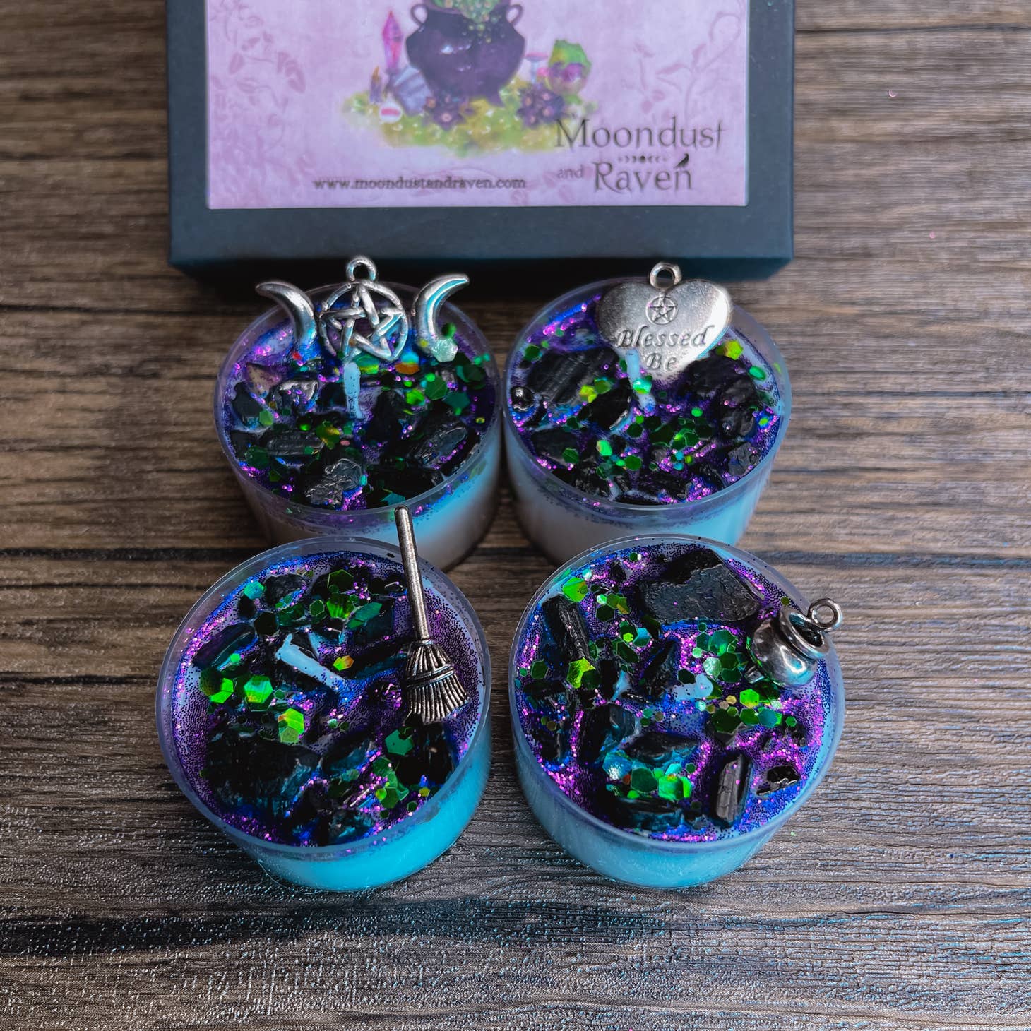 Witchy Woman Tealight Crystal Candles, Ritual Candles - Beyond The Veils
