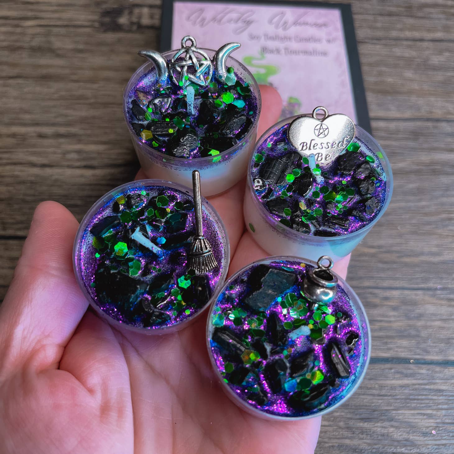 Witchy Woman Tealight Crystal Candles, Ritual Candles - Beyond The Veils